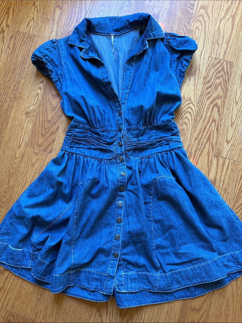 Blue Denim Button-Front Women’s Dress